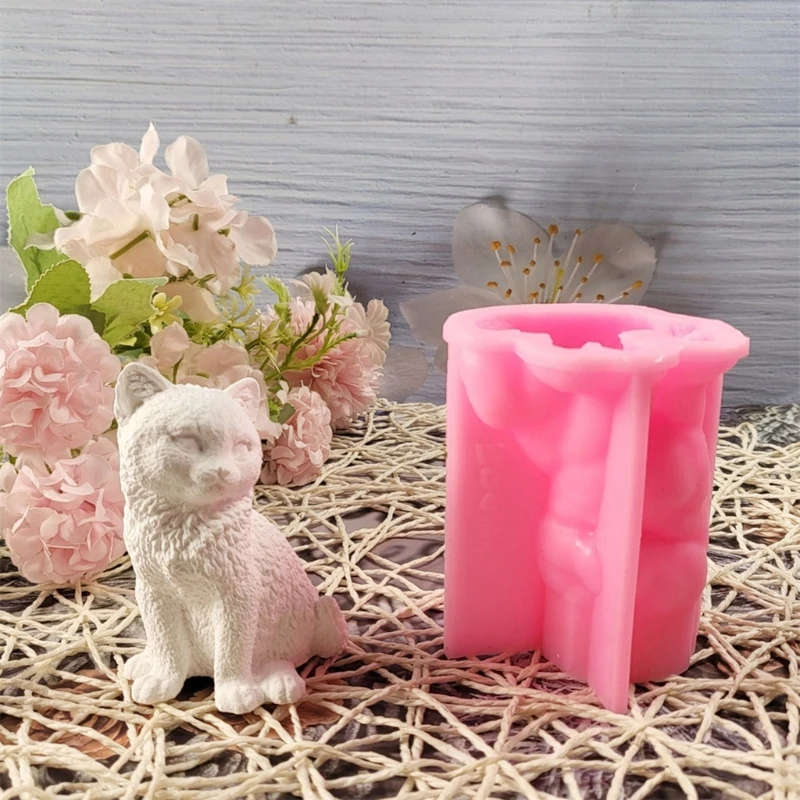 Molde silicone flexível para criar decoração ornamento exibição gatos adoráveis