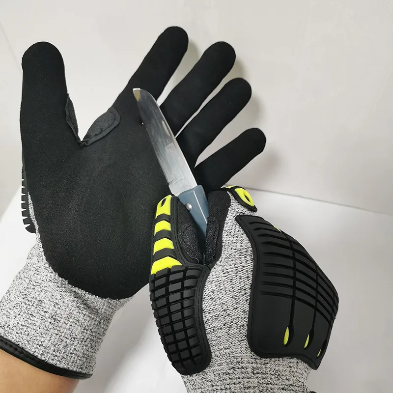 Mecha nix schnitt feste Sicherheits arbeits handschuhe Männer Industrie handschuhe Bau Schlag handschuhe