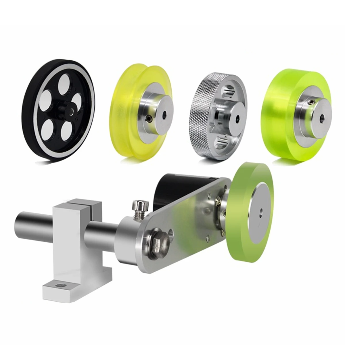 Roda de Borracha do Codificador com Suporte Rodas de Metal com Medidores do Suporte Que Medem o Apoio Giratório da Roda do Silicone do Codificador