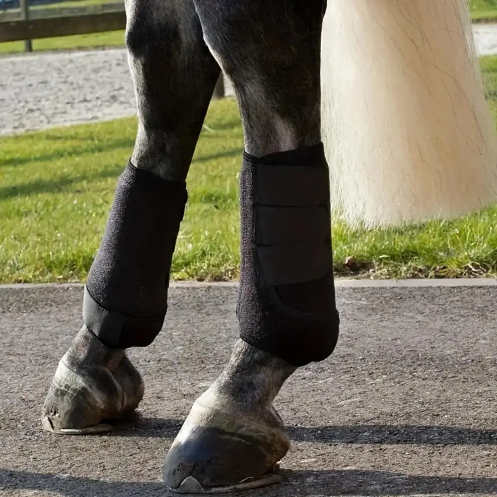 Protetores de perna de cavalo, envoltórios de perna de cavalo equestre para absorção de choque, conjunto de 2 botas esportivas de cavalo para prática