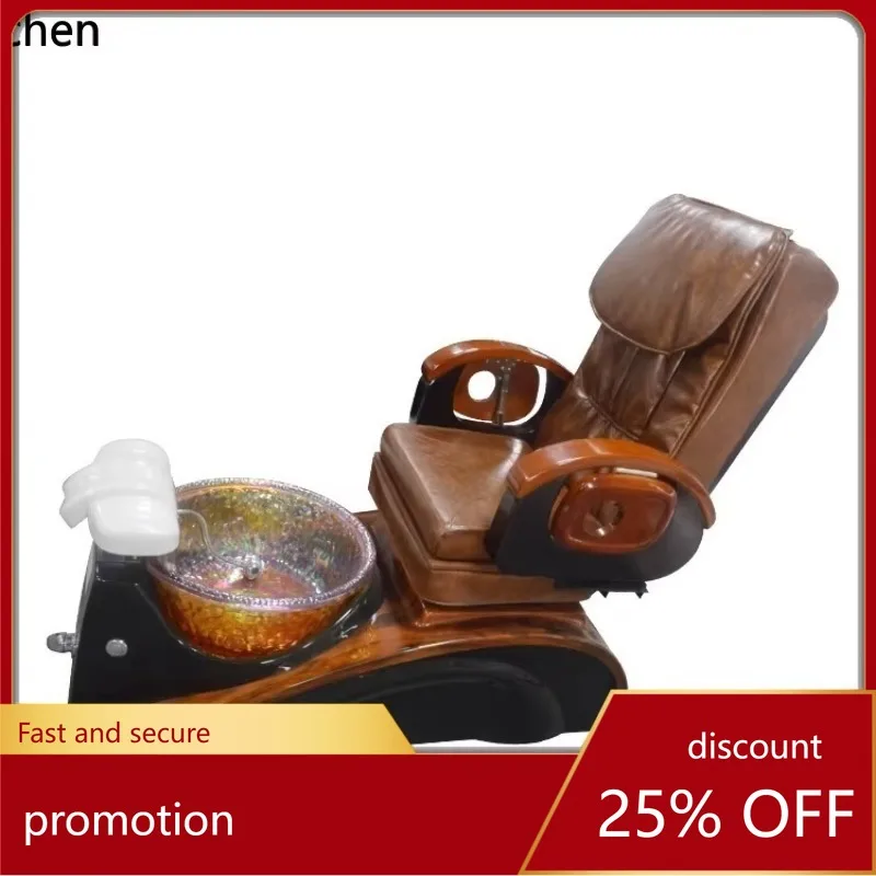 CZ Electric Foot Bath Chair Retro Sofa Chair Reclining Foot Bath Stool Manicure Bed Massage Chair