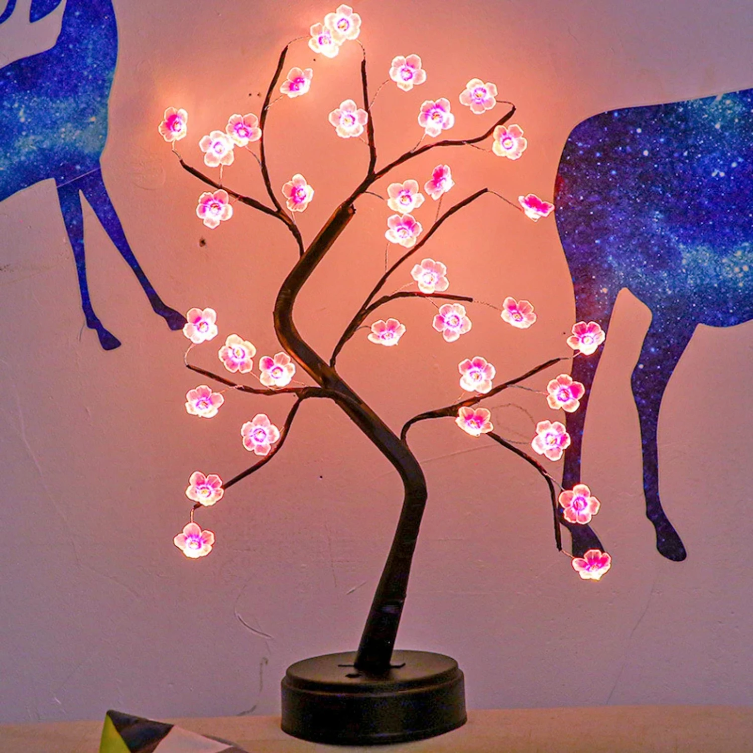 

New Tree Light Flower Tree Night Lamps Copper Wire Bedside Light Table Branch Lamp Living Bedroom Xmas Decor Wedding