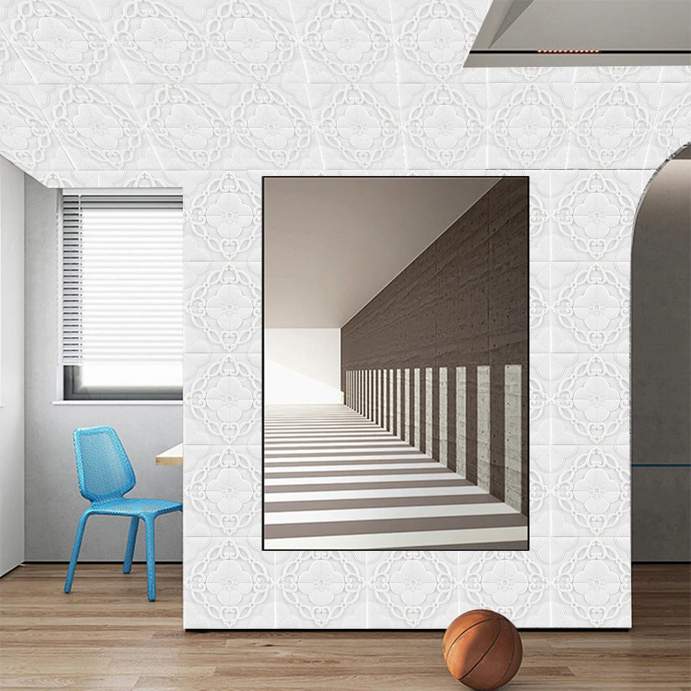 Foam Panels Tile Safe Soft Soft Foam Sound Insulated Specification Sticker Strong Adhesion White Application DIY