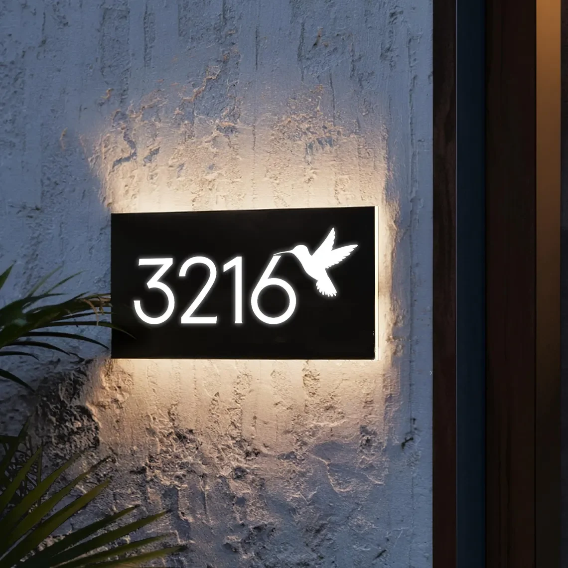 

Custom Backlit Illuminated House Number Sign with Bird Design Metal House Number Plaque Home Decor Unique House Number Sign