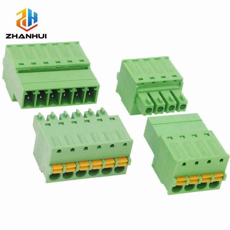 2/5/10 Pairs 15EDG 3.81mm Solderless Spring Terminal Block - Male & Female Plug-in 2-8P Screw-free Connector Kit