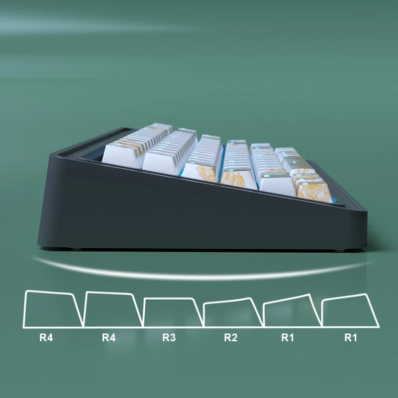 Embroidered Translucent Keycap Set Cherry Profile 135 Keys PBT Dye Sublimation Fit 61%-108% Key Caps for Mechanical Keyboards