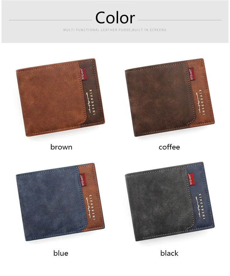 Kostenloser Name Gravur neue Männer kurze Brieftaschen hochwertige klassische Karten halter einfache männliche Geldbörse Reiß verschluss Münz tasche Männer Geld klammern – Detail 8