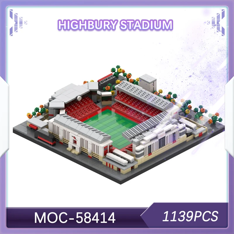 

1139PCS DIY City Highbury Stadium Building Block Model Brick Team Training Ground Fan Collectible Toys Creative Gifts MOC-58414