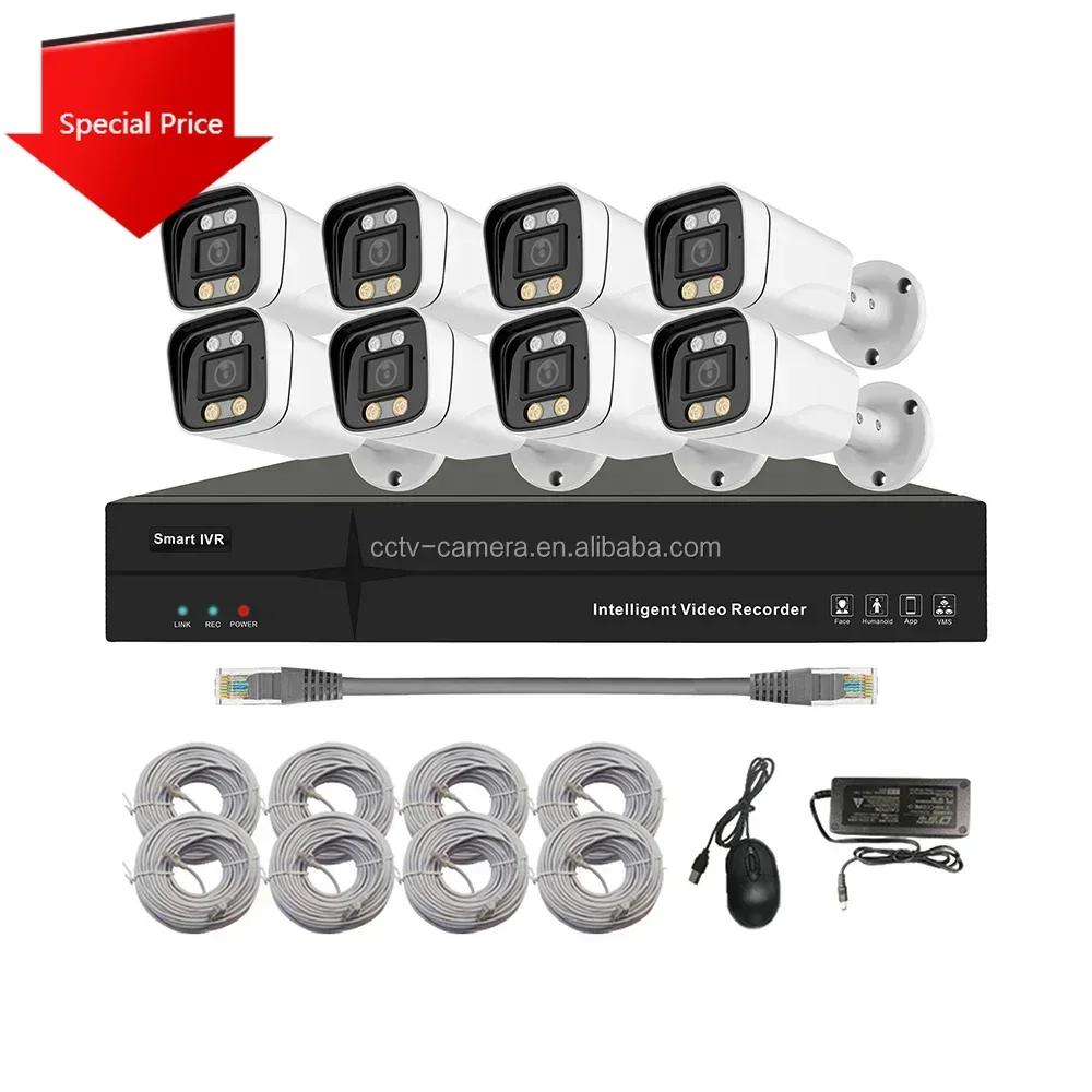 

Factory Price Surveillance Waterproof Camera 1080p AHD CCTV DVR KIT 8CH With Network Cable And Power Supply Included