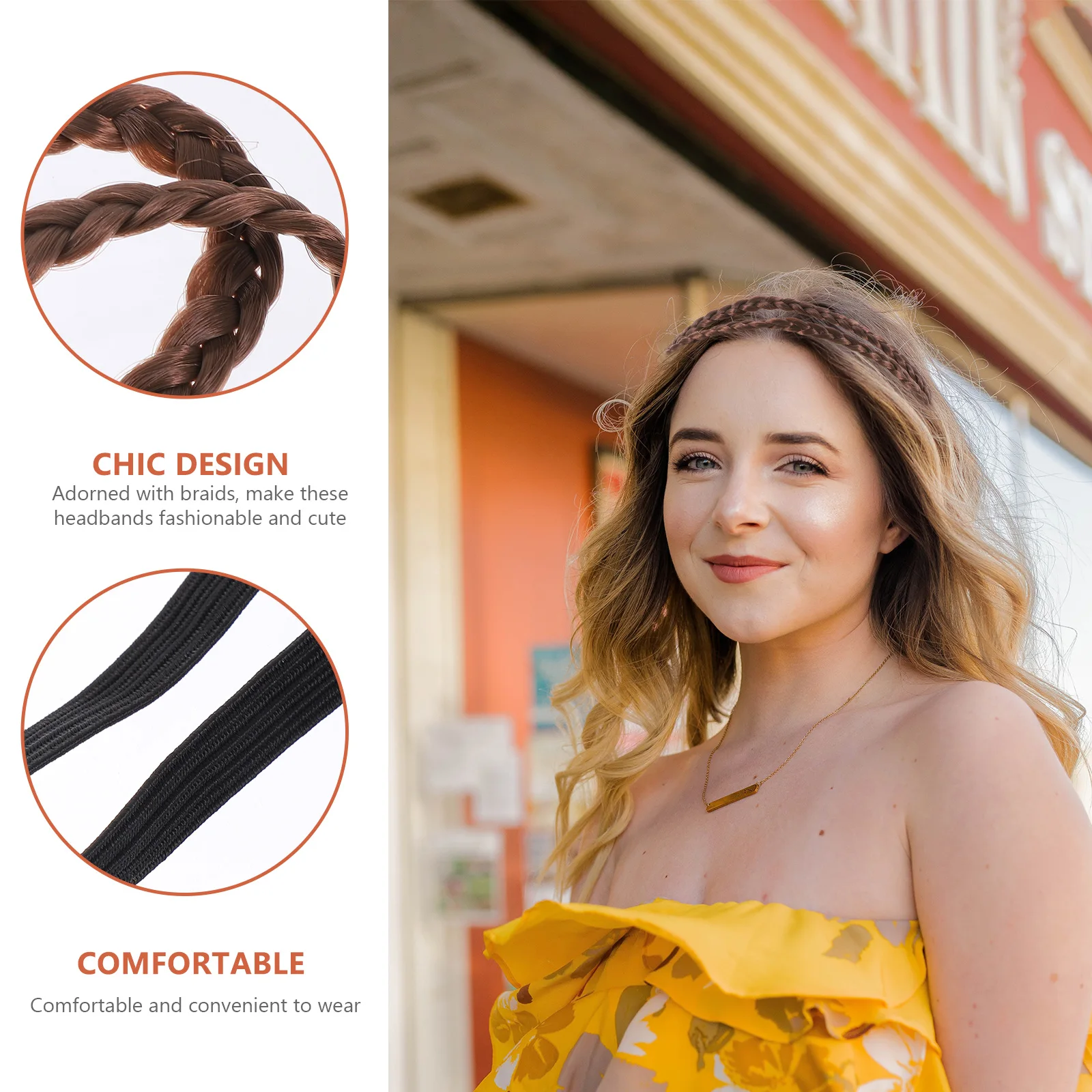 

4pcs Elastic Braided Headbands Stretch Hair Headband For Women Fashionable Thin Headband Hair Wrap Accessories