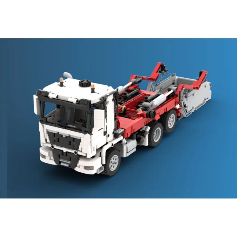 Klasyczna ciężarówka MOC-140401 MAN TGS Skip Loader 1290PCS dla dorosłych dzieci Puzzle klocki budowlane zabawka skala 1:21 prezenty na urodziny,