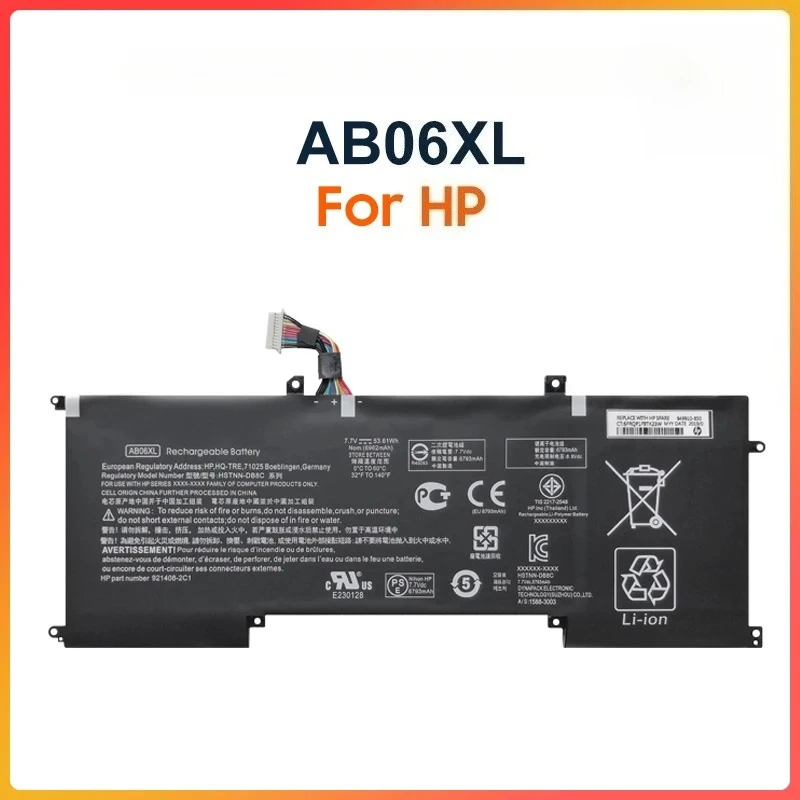 

High Capacity 53.61Wh 6962mAh Li ion Battery AB06XL For HP Envy 13 2017 13 AD106TU AD108TU TPNI128 921438 855 Replacement