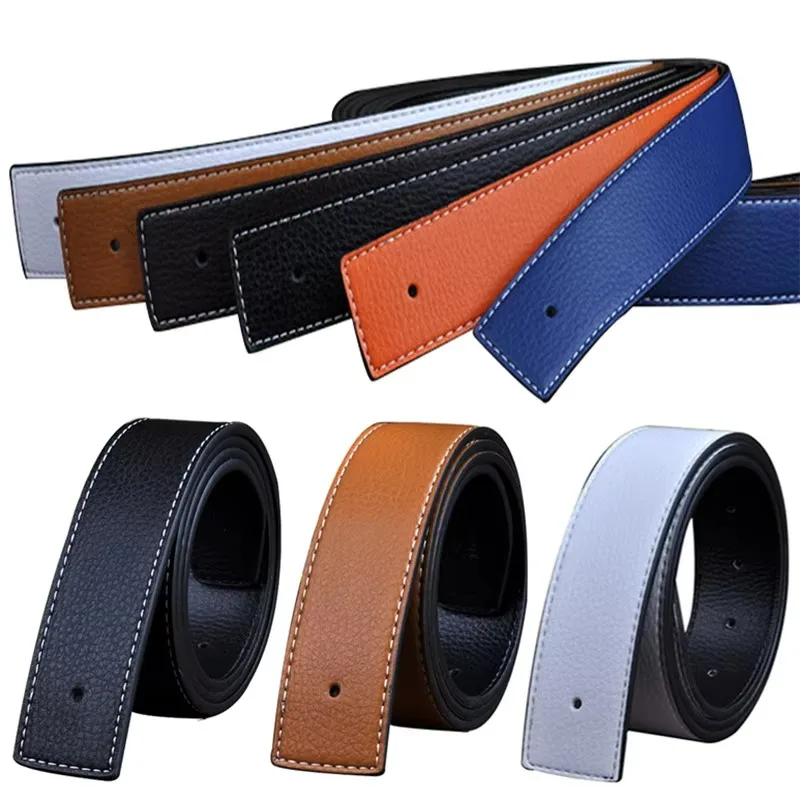 New Luxury Brand Belts Men High Quality Pin Buckle Male Strap Genuine Leather Waistband Ceinture Men\'s No Buckle 3.8cm H Belt