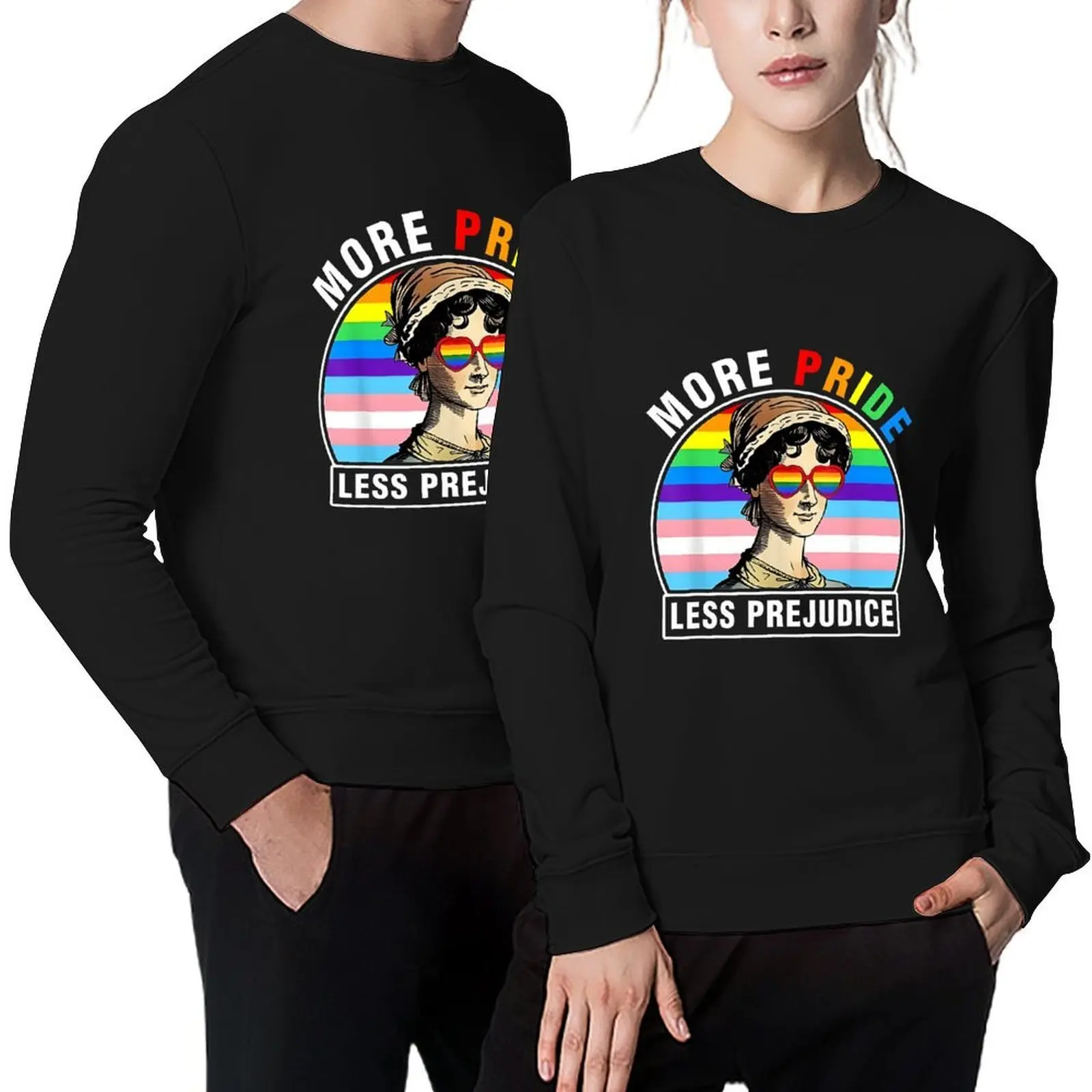 

More Pride Less Prejudice Pullover korean style clothes japanese style anime clothes men's winter sweater autumn sweatshirt