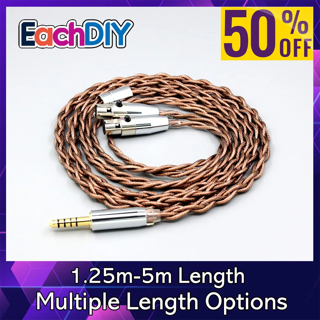 

99% 24k Gold 7n Pure Silver Graphene Shield Earphone Cable For KENNERTON THROR ROGNIR THEKK WODAN VALI Headphone LN008539