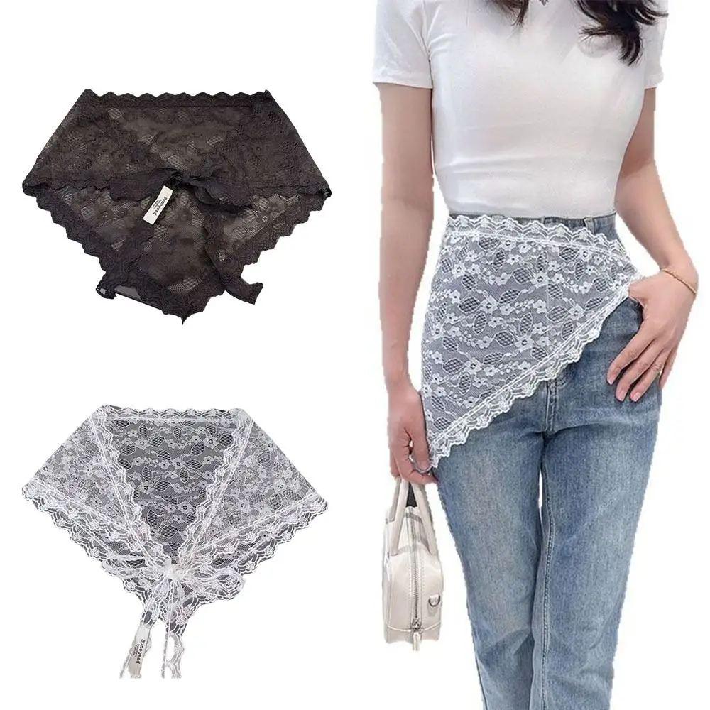 

Harajuku Floral Lace Mini Skirt Lace-up Y2K Streetwear Hip Curtain Fart Curtain for Women