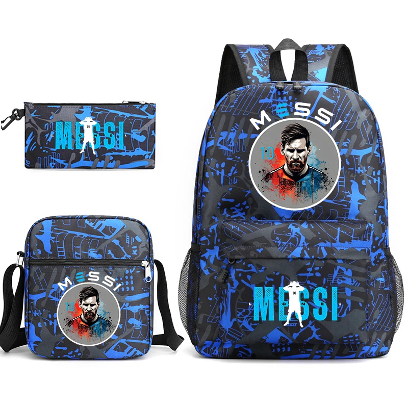 Student School Bag Set, Lápis Mochila, Bolsa de Ombro, Adequado para Meninos e Meninas, 3 Pcs