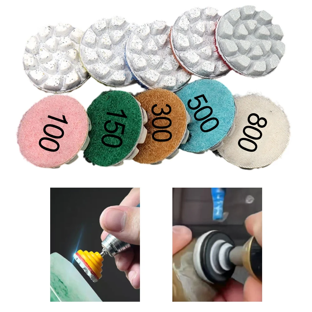 

1-inch 25MM Water Polishing Disc 100/150/300/500/800# Round Polishing Disc For Granite Concrete Marble Terrazzo Stone Polishing