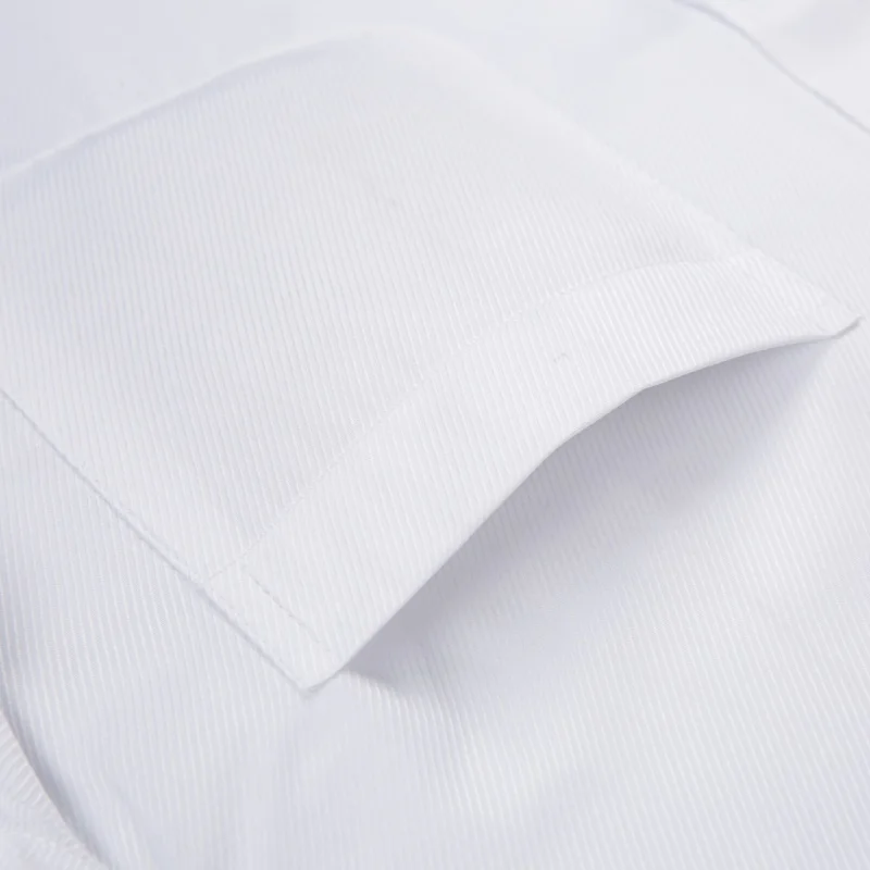 4XL مكتب قميص أبيض الرجال طويلة الأكمام الموضة الكلاسيكية المشارب قميص عادية جيب واحد قمصان طويلة الأكمام للرجال سليم صالح