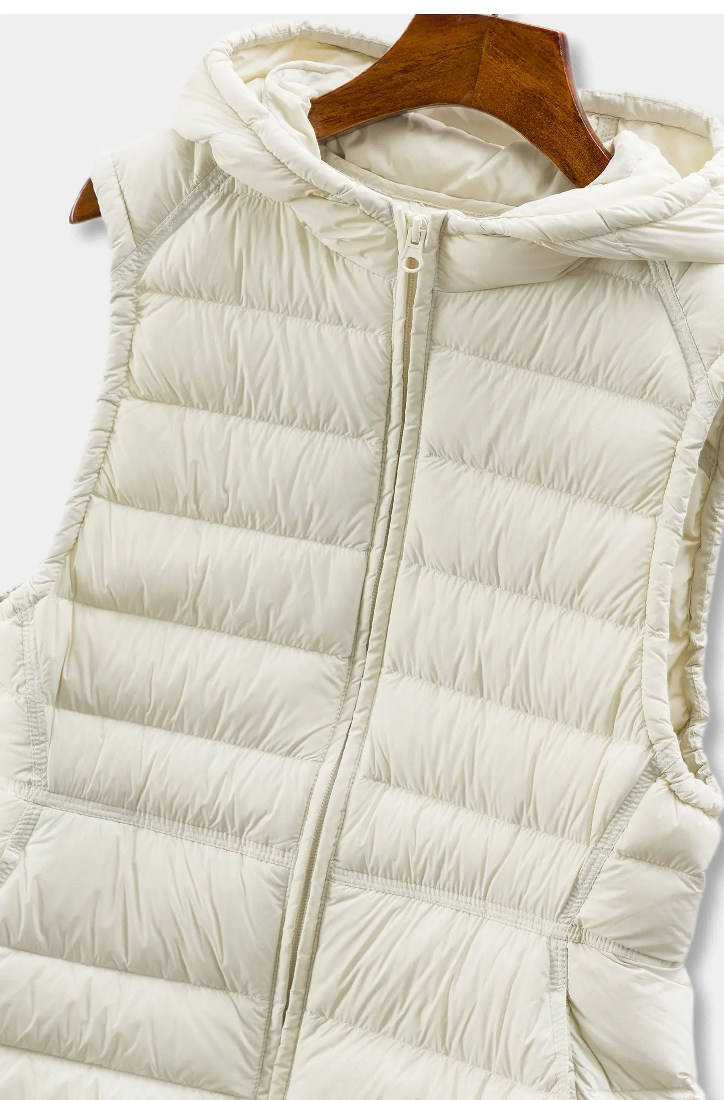 Light and Warm Without Burden, Cabinet Loose 90 Duck Down Hooded Down Vest Women F097 abrigo mujer