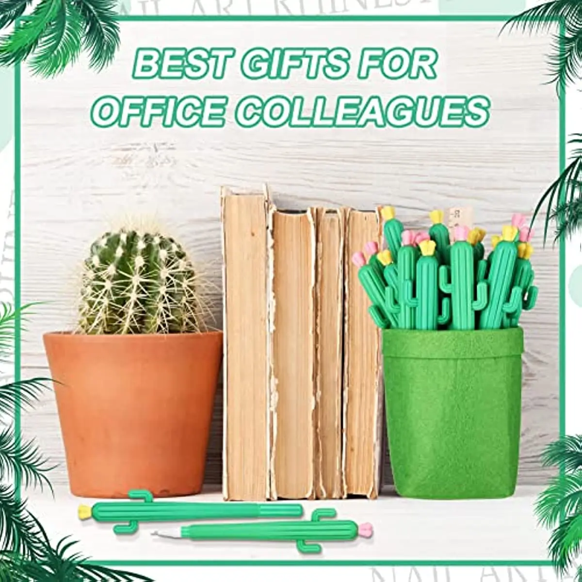 Wholesale  Cactus Shaped Roller Pen Set Cactus Gifts Gel Ink Pens Bulk Pink and Yellow Flower Ballpoint Writing Pens For school