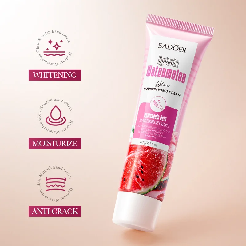 كريم اليد المضاد للتجفيف والتشقق وتنعيم البشرة SADOER Niacinamide المرطب والمغذي على شكل البطيخ