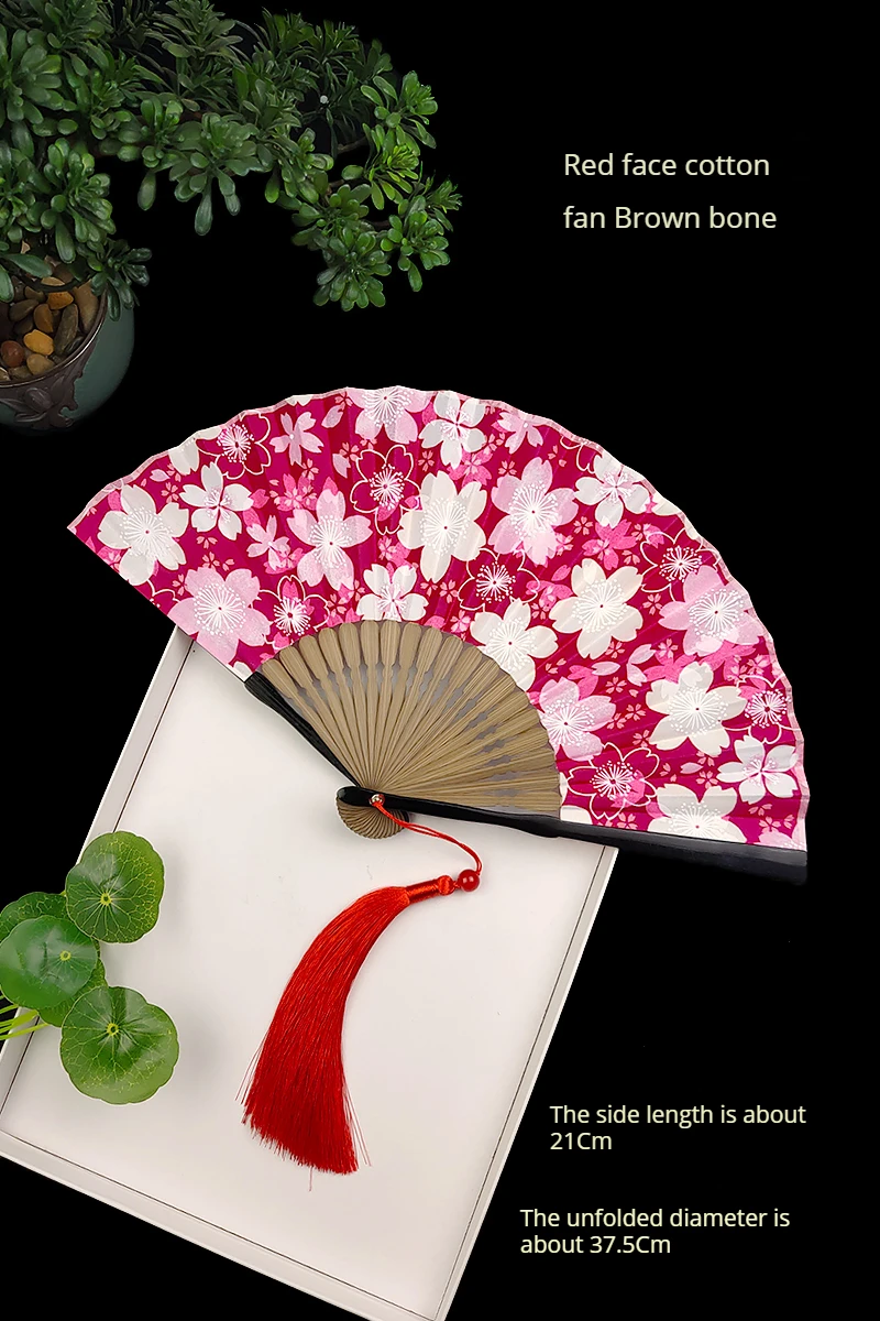 Chinese Folding Fan Silk Fabric Dance Hand Fan Natural Bamboo Fan Cheongsam Hanfu Small Fan Gift shouc Crafts Home Decoration