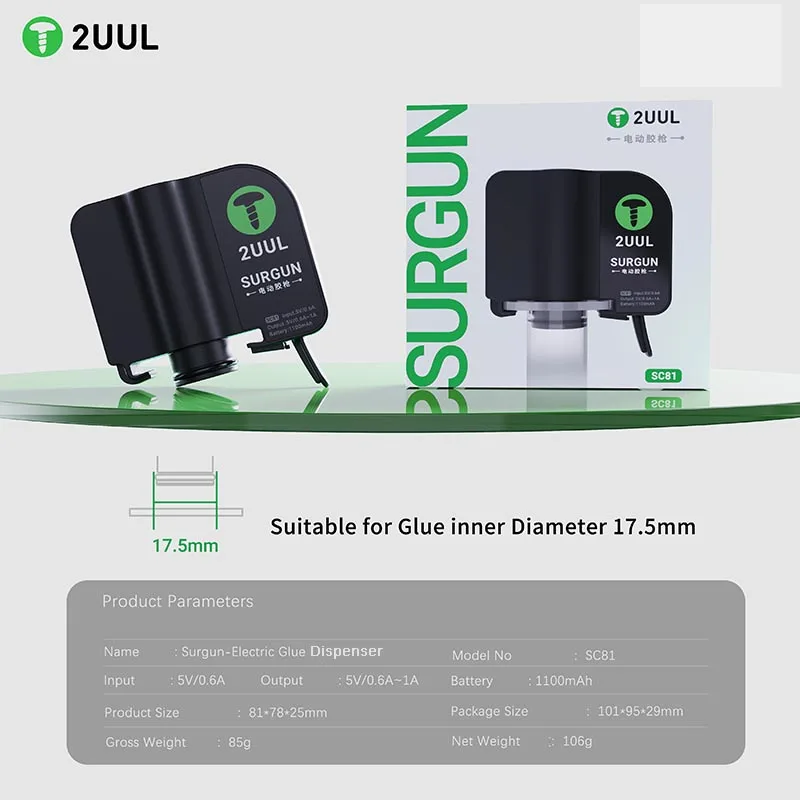 2UUL SC81 Surgun Electric Glue Dispenser Auto-Release Pressure Welding Oil UV Needle Booster Universal Propulsion Tool