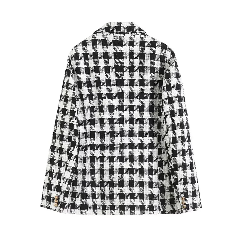 Blazer Women's Outerwears  Jacket Coat Europe and the United States Plaid Suit 2024 New In Coat Fashion Woman Clothing Tops