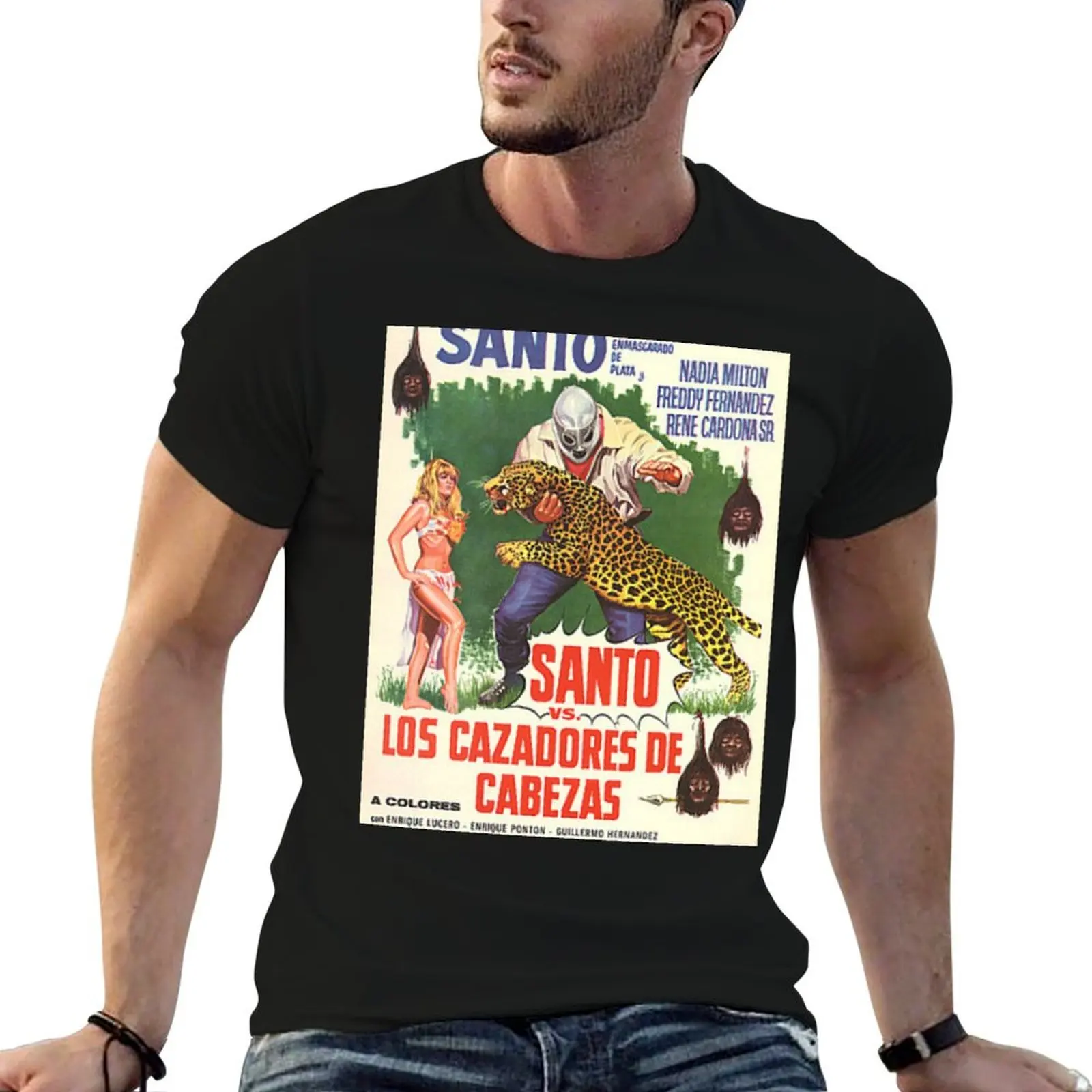 

Santo vs Los Cazadores De Cabezas T-Shirt t shirts for man graphic vintage cotton t shirts man 100% T-Shirt