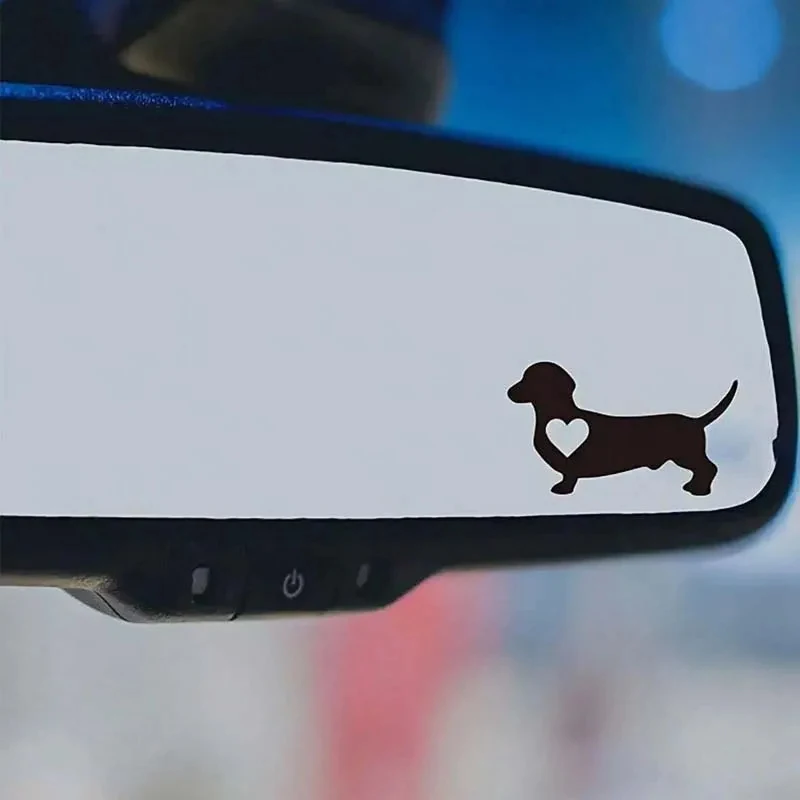 Love-themed dog car sticker, waterproof and durable car decal, simple and long-lasting, available in multiple colors