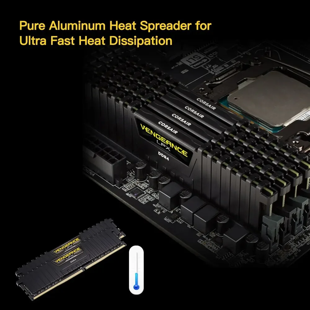 Corsair Vengeance LPX 데스크탑 메모리, 게임 e 스포츠에 적합, 16GB, 8GB, DDR4, 3600MHz, 3200MHz, 1.35V