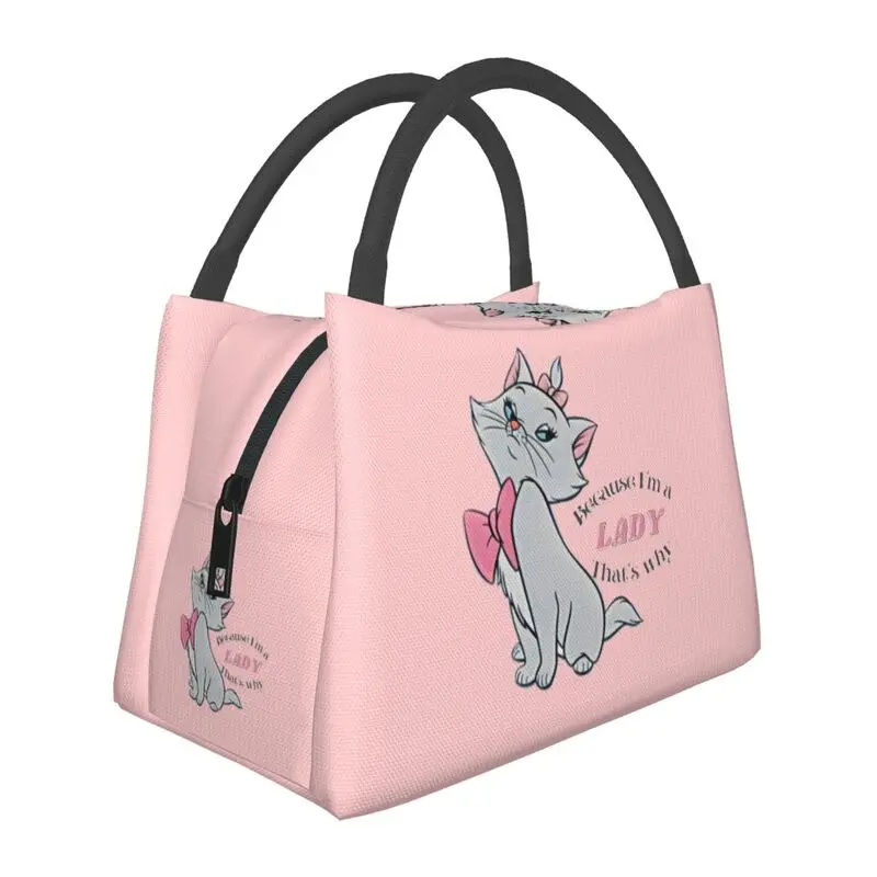 

Custom Cartoon Animation Marie Lunch Bag Men Women Thermal Cooler Insulated Lunch Boxes for Picnic Camping Work Travel