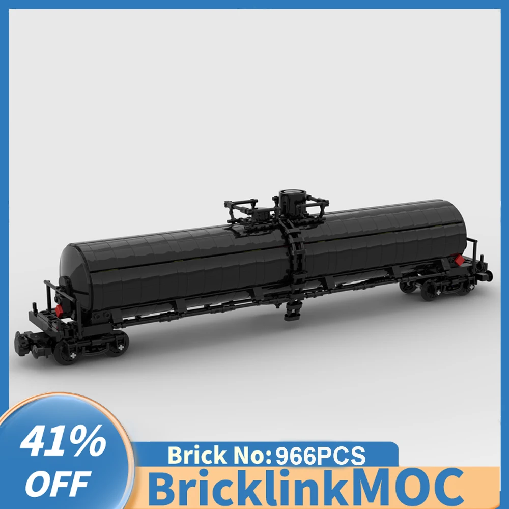 966PCS MOC city industrial 4 axles Freight wagon Cargo Train Tanker Car model DIY creative ideas Child Toy Gift technologyBlocks