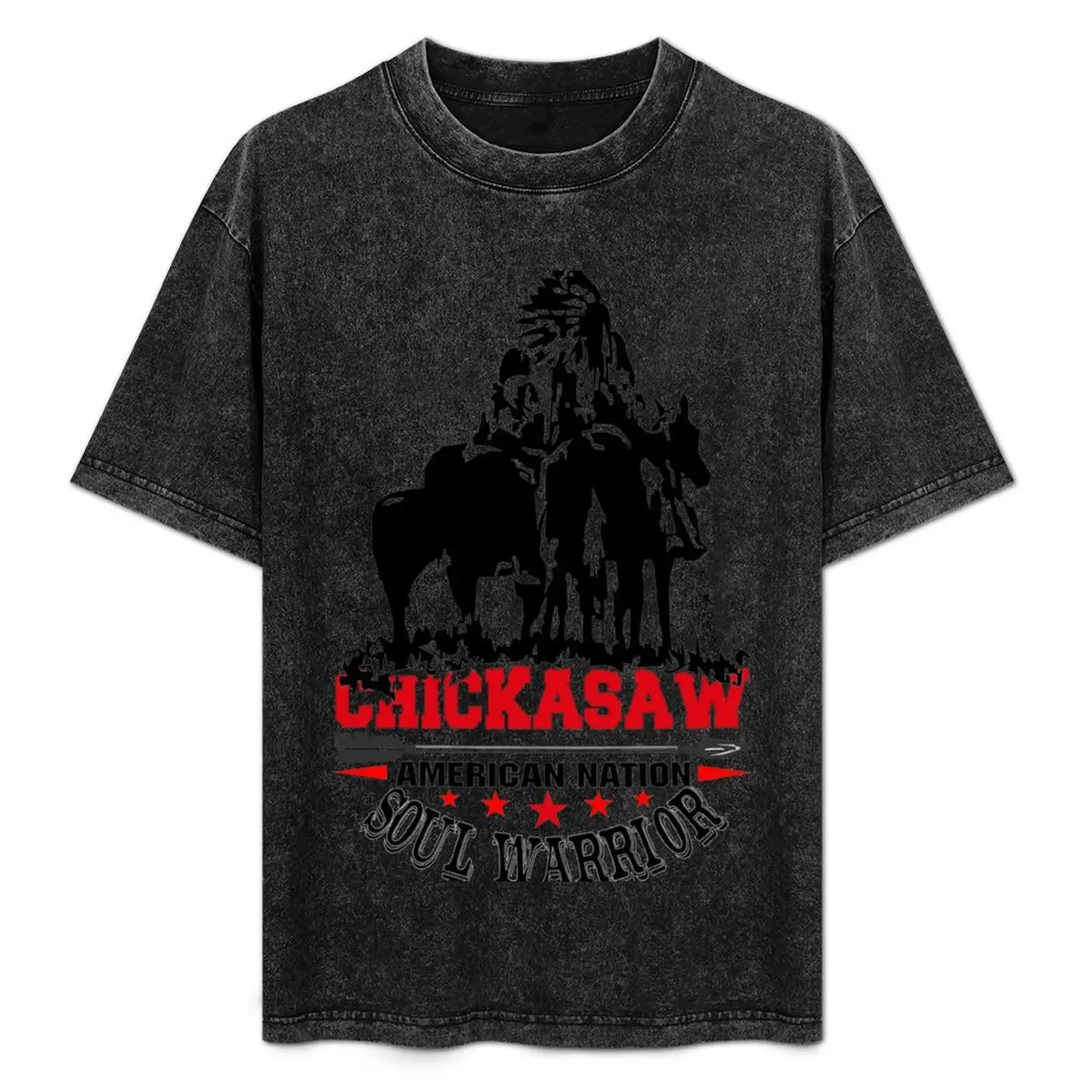 

CHICKASAW Soul Warrior American Nation T-Shirt custom t shirt oversized graphic tee vintage t shirts tshirts for men