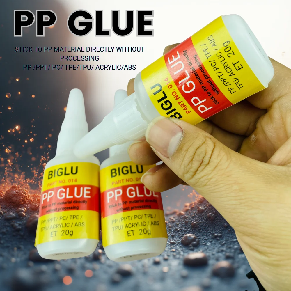 Super Fast 20-Set Adhesive for PP Polypropylene, ABS and PVC - Instant Bonding Glue, No Surface Prep Required, Multi-Purpose