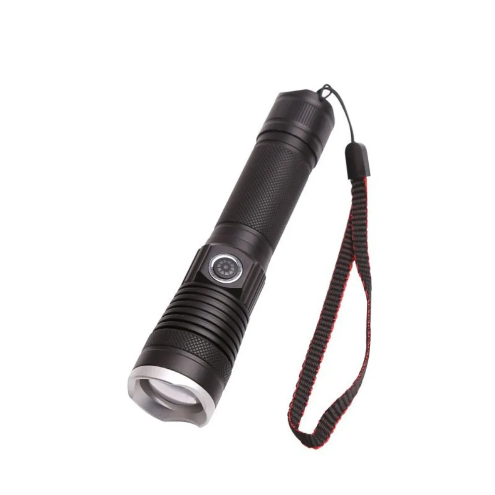 Linterna con zoom P50 de alta potencia, superbrillante, recargable tipo C con batería de larga duración para acampar y pescar al aire libre