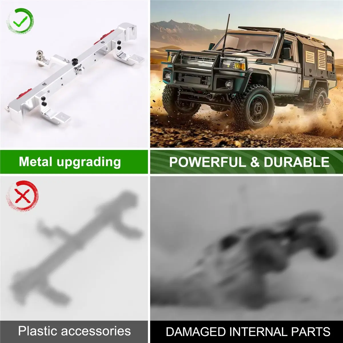A48U Metal Upgraded Rear Bumper Trailer Hook for MN Model 1/12 MN82 LC79 RC Car Parts Silver
