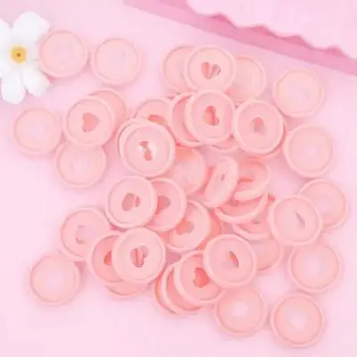 

50 Pcs Love Mushroom Hole Binding Buckle Expander Discs for Planner Binder Pink