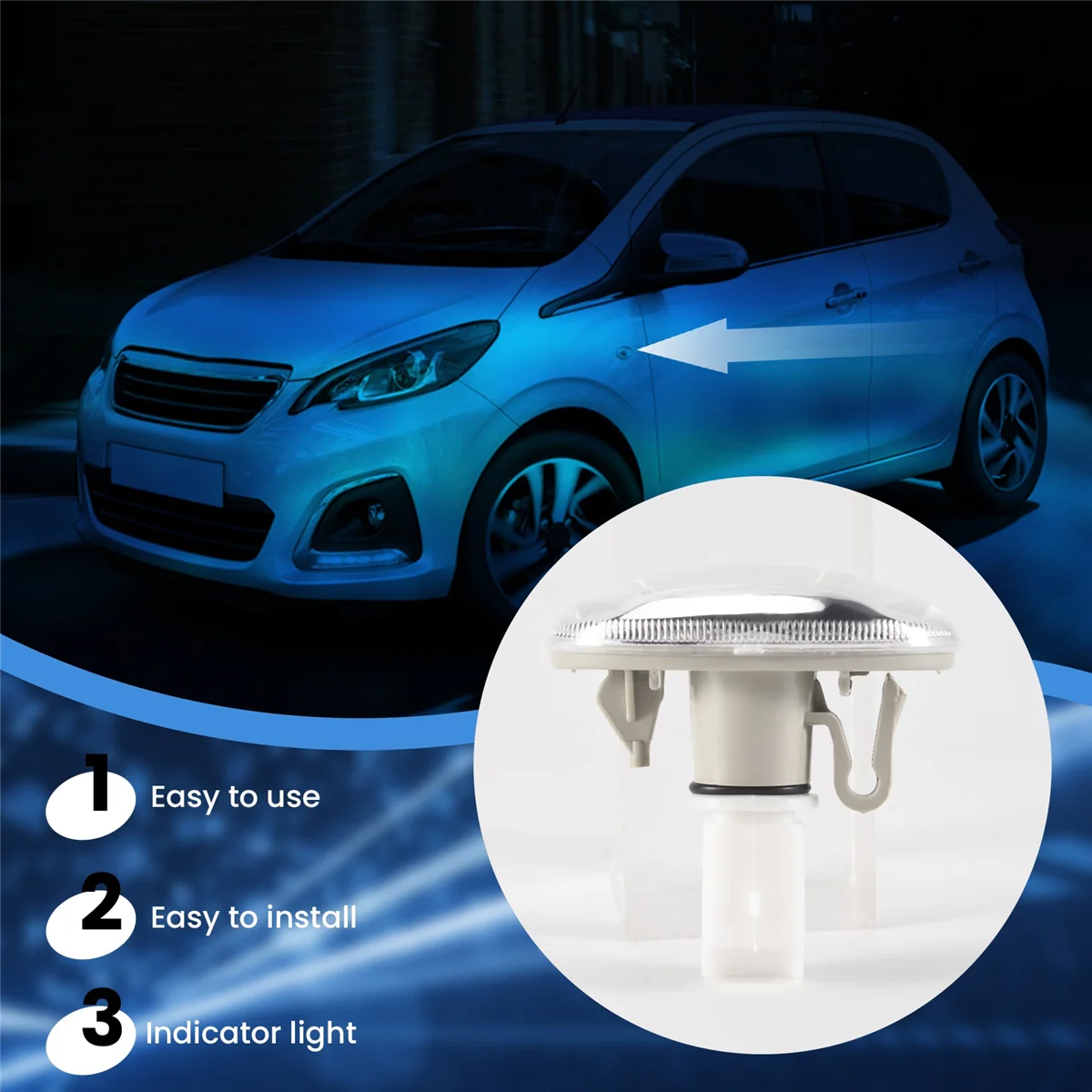 2 шт. автомобильный партнерский боковой указатель рулевого управления повторитель света для Peugeot 108 107 407 206 6325G3 для Citreon C1 C2 C3 Picasso