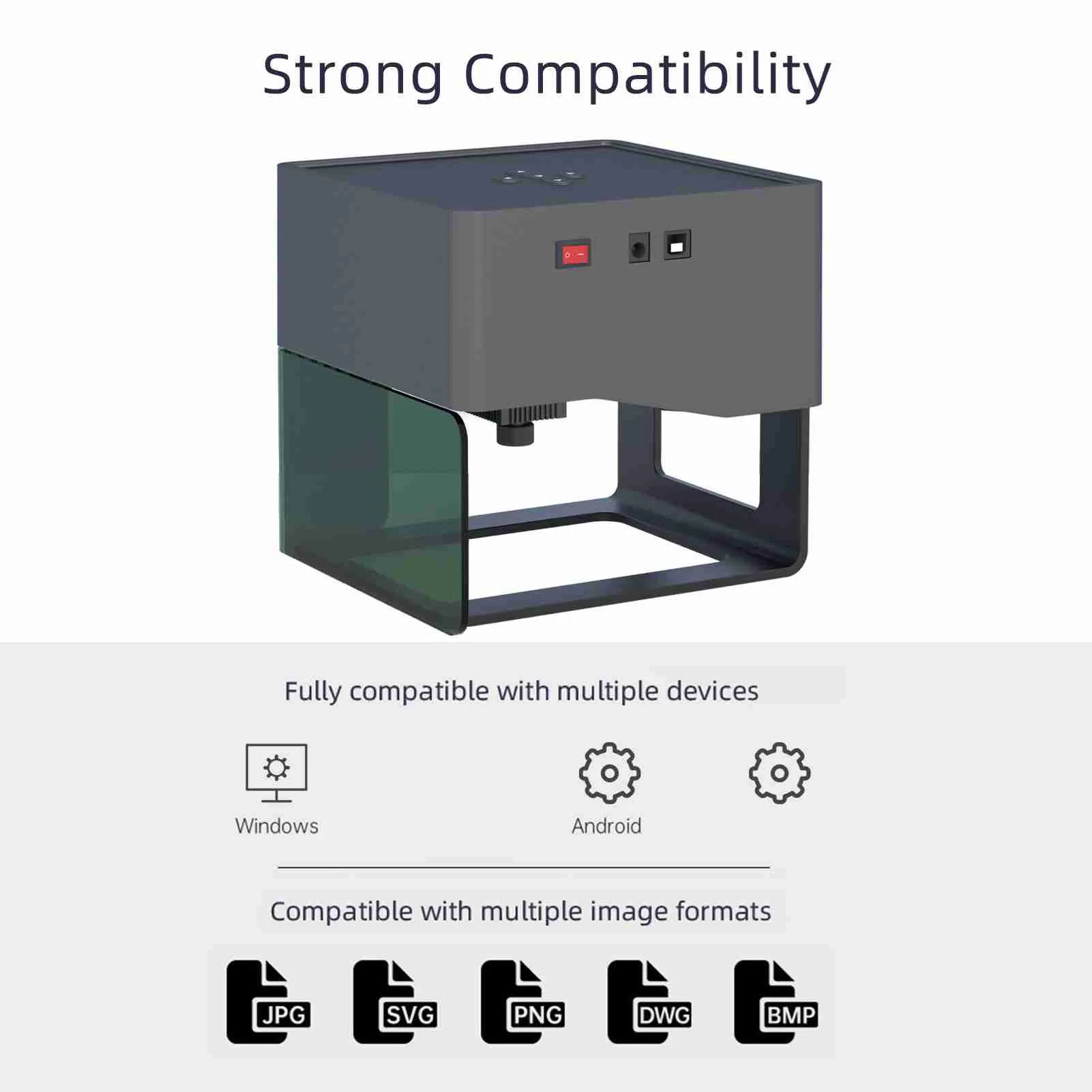 DJ6 3W Engraver Marking Portable Engraving Machine for Handcraft Mark Printer 80x80mm Carving Area 90-220V