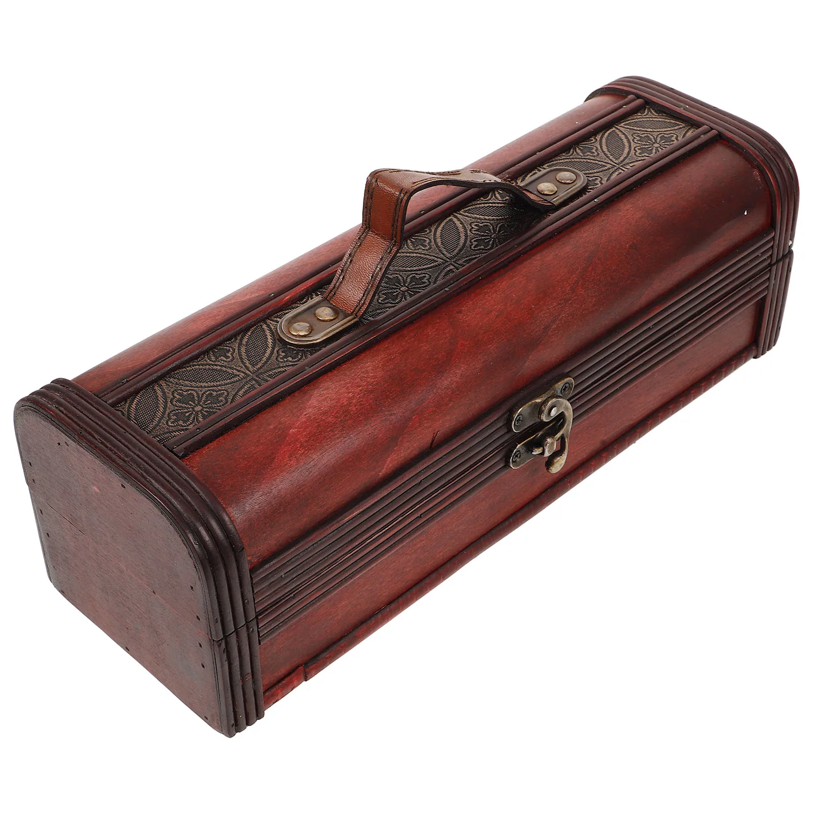 

Wine Storage Box Carrier Portable European Retro Vintage Square Wood Single Red Wine Storage Case With Handle For Business Gifts