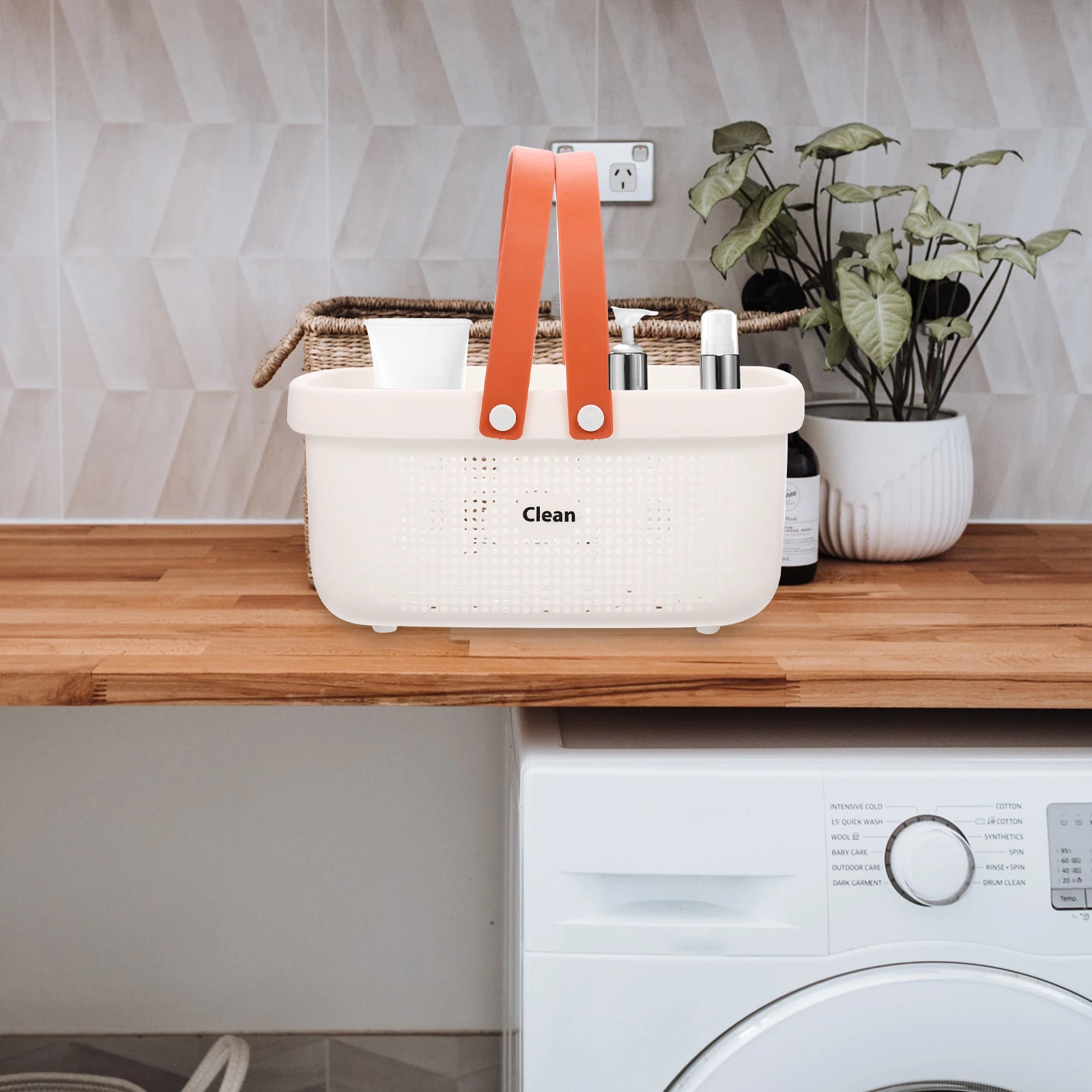 

Portable PVC PP Bathroom Storage Basket White Plastic Shower Bins Drain Holes Toothbrushes Cosmetics Creams Bath Accessories