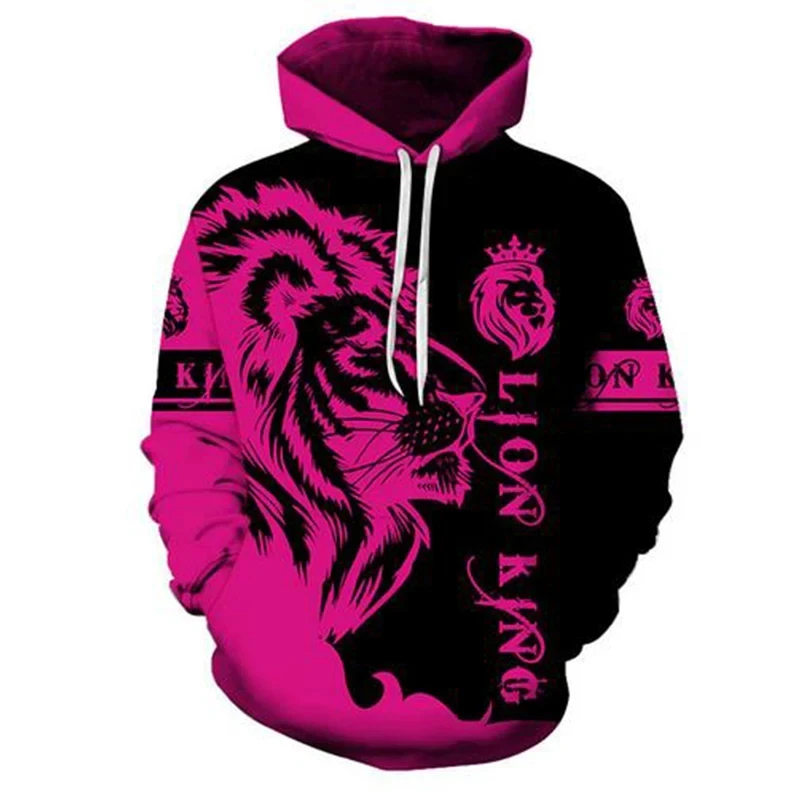 

Cyberpunk style 3D printed Lion hoodie men's fashion animal print sweatshirt Casual street wear pullover tracksuit