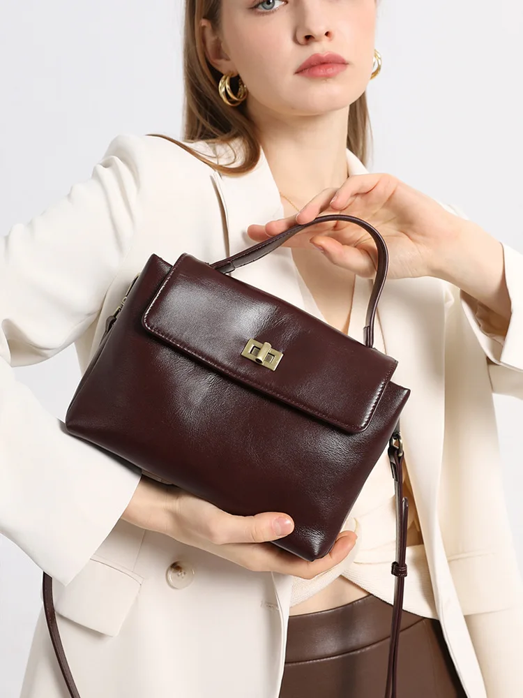 

Cowhide Genuine Leather Tote Bag for Women Soft Natural Cow Leather Handbag Fashion Crossbody Bags Female Shoulder Handbag Lady