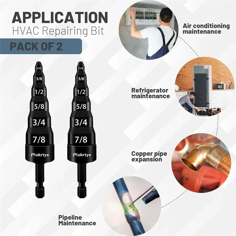 AB42-Set Of 2, 6-In-1 Multi-Function HVAC Copper Expander And Swaging Tools For Air Conditioner Copper Pipe Flaring