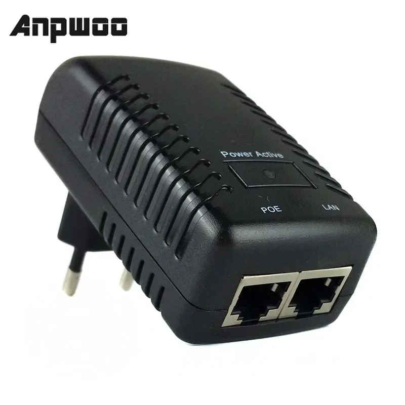 48V 0.5A 24W POE Wall Plug POE Injector Ethernet Adapter IP Camera Phone US EU Plug Security Surveillance Power Supply