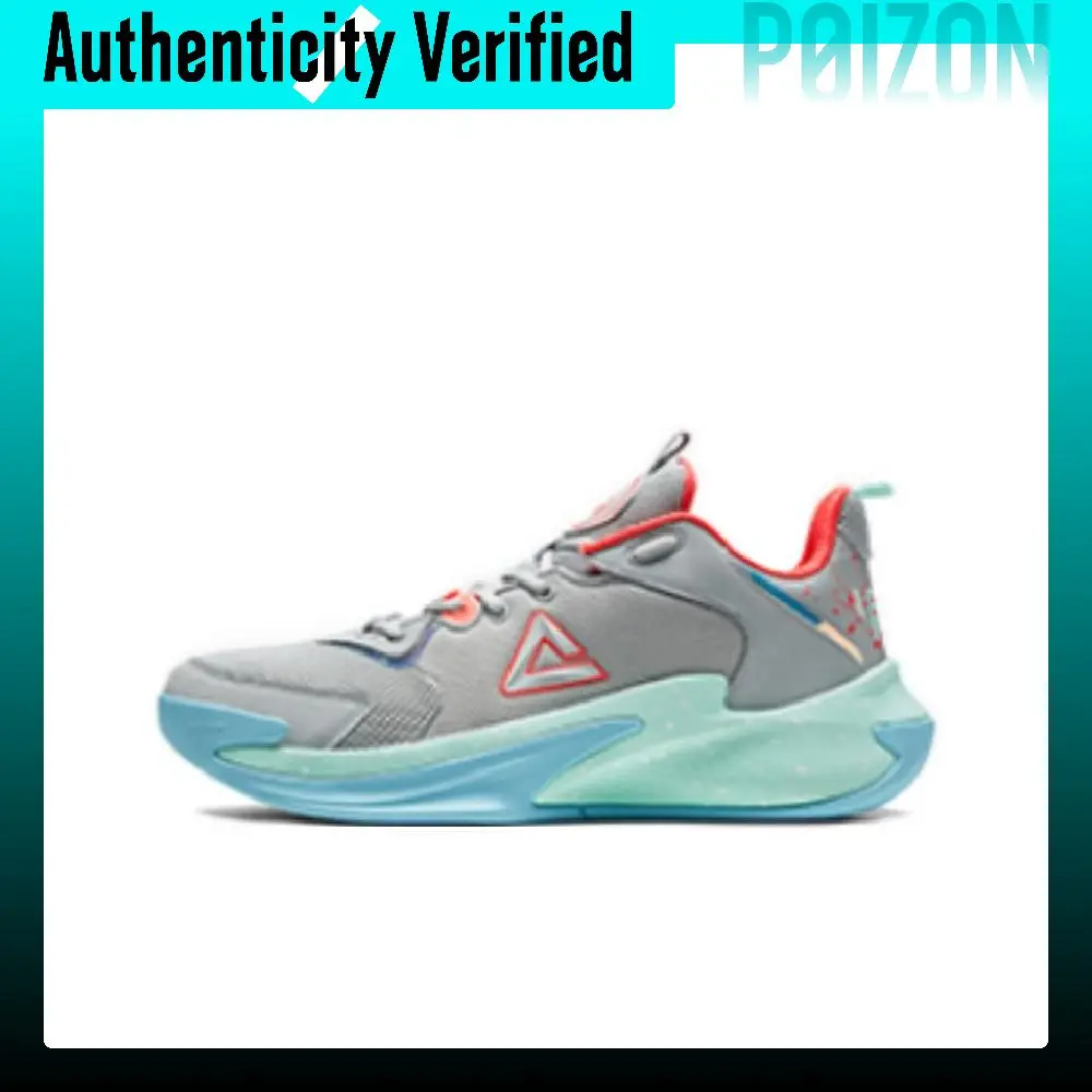 PEAK Slip Resistant Abrasion Resistant Low top Basketball Shoes Men's Iron Gray DA340011