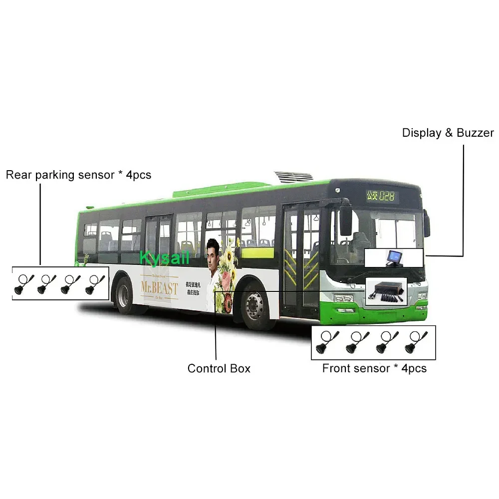 Auto Park Sensor 26mm Buzzer Distancia Sensor Rear View Reversing 8 Radar Assistant Front and Rear Sensor Car Parking