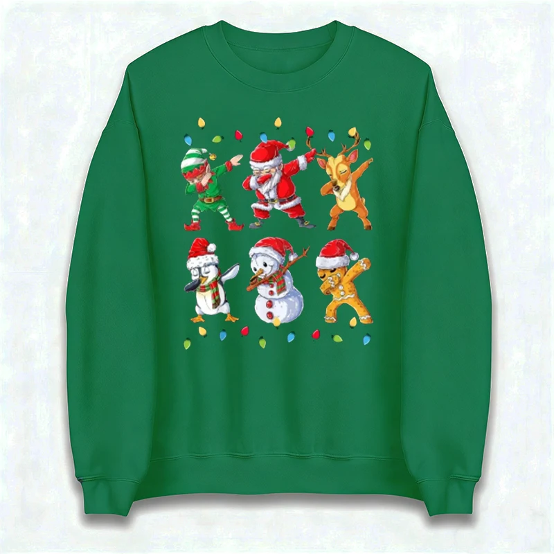 الرجعية سانتا الرنة عيد الميلاد البلوز Samichlaus Crewneck البلوز سانتا كلوز الجرافيك هوديي المرأة البلوز قميص رياضي